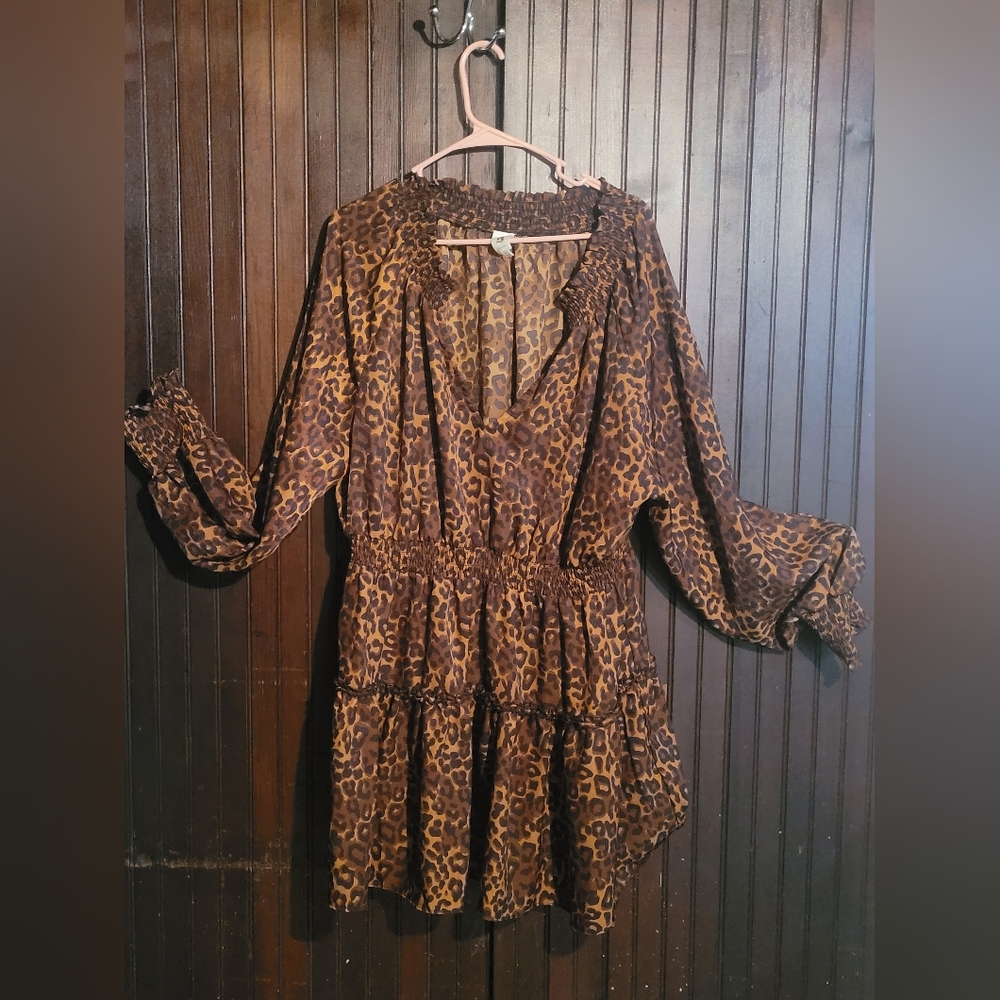 Baby doll leopard print dress 3x
